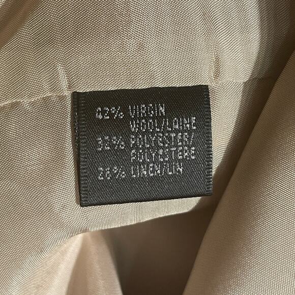 Lafayette 148 Beige Virgin Wool Linen Blazer | Size 10, Tailored, Classic - Picture 6 of 7